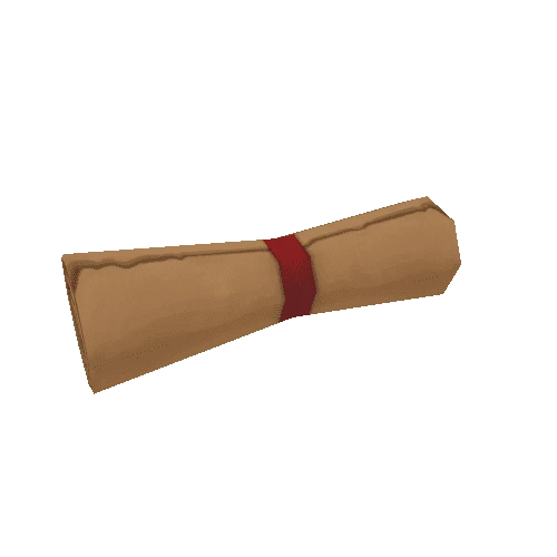 Rolled Up Parchment with Red Ribbon